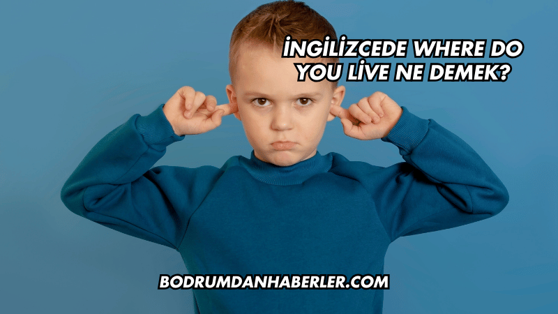 İngilizcede Where Do You Live Ne Demek?
